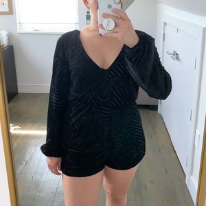 Black Velvet Romper